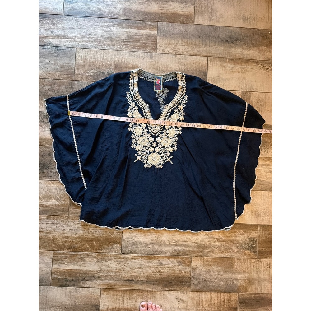 Johnny Was Embroidered Georgette Poncho size L - Picture 5 of 9